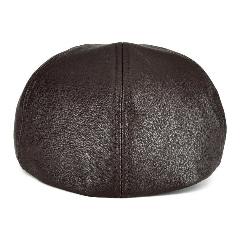 VOBOOM Leather Ivy Newsboy Caps 6 Panel Cabbie Beret Hat (7 1/4, Light Brown) - Image 4